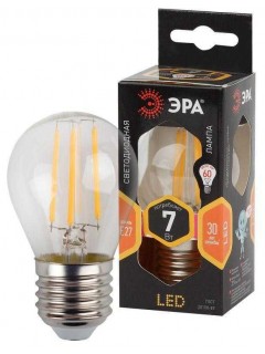 Лампа светодиодная филаментная F-LED P45-7W-827-E27 Эра Б0027948