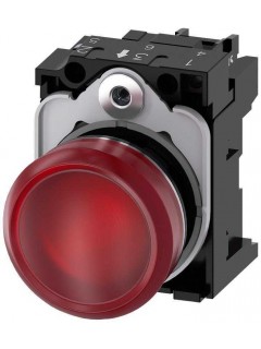 Устройство комплексное круглое индикатор с концентрическими кольцами встроенный светодиод 24В UC красн. с держателем Siemens 3SU11526AA201AA0