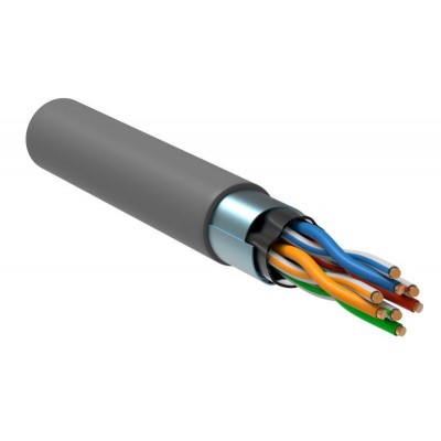 Кабель связи витая пара F/UTP 5E 24AWG 4PR LSZH 1м сер. РФ (уп.305м) GENERICA BC1-C5E04-321-305-R-G