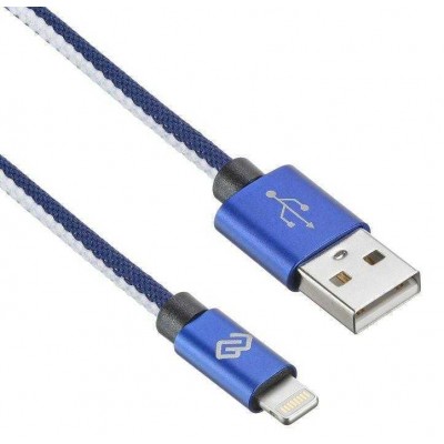 Кабель USB A(m) Lightning (m) 1.2м син. Digma 1080345