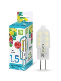 Лампа светодиодная LED-JC-standard 1.5Вт капсульная 4000К нейтр. бел. G4 135лм 12В ASD 4690612003290