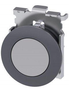 Выключатель кнопочный 30мм кругл. металл матов. цвет: серый фронтальное кольцо для плоского монтажа моментальный контакт Siemens 3SU10600JB800AA0