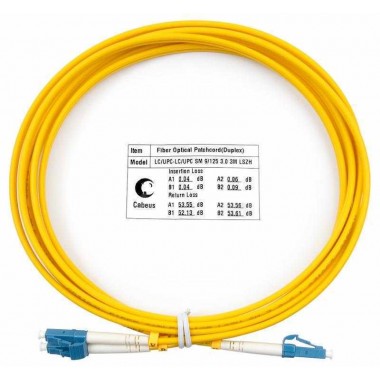 Шнур оптический FOP(d)-9-LC-LC-3m duplex LC-LC 9/125 sm 3м LSZH Cabeus 7345c