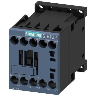 Контактор вспомогательный контакты 4НО номинальное напряжение цепи управления 24В DC со встроенным диодом типоразмер S00 винтовые клеммы Siemens 3RH21401FB40
