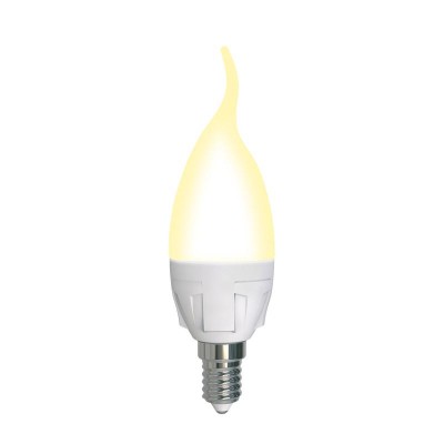 Лампа светодиодная LED-CW37 7W/3000K/E14/FR/DIM PLP01WH Яркая 7Вт матовая 3000К тепл. бел. E14 диммир. (упак. картон) Uniel UL-00004299