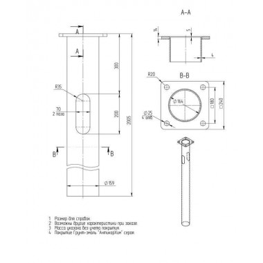 Деталь фундамента закладная GW-159-2000-02 (К240-180-4х25)-э Axyforma 00-009045