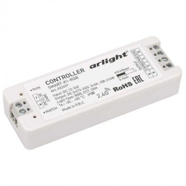 Контроллер SMART-K1-RGB (12-24В 3х3А 2.4G) (IP20 пластик 5 лет) Arlight 022497