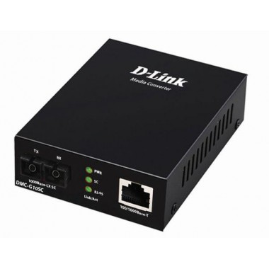 Медиаконвертер DMC-G10SC/A1A (1 порт 100/1000Base-T + 1 порт 1000Base-LX; разъем SC для одномод. оптич. кабеля (до 10км) D-Link 1824150