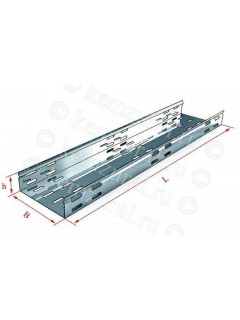 Лоток прямой перфорированный замковый ЛПМЗ 300х80х3000ц УТ1.5 (S=1.2мм) гор. цинк соединители и метизы в компл. КЭМЗ 237 300834 49