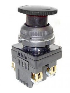 Выключатель кнопочный КЕ-141 У2 исп.5 1р гриб с фиксацией IP54 10А 660В черн. Электротехник ET529348