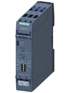 Реле контроля температуры PT100 термоэлемент J K 1 пороговое значение ширина 225мм превышение и недостижение 24-240В AC/DC 1 переключающий контакт принцип тока покоя винтовой зажим Siemens 3RS25001AW30