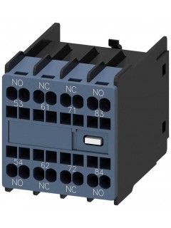 Модуль блок-контактов 2НО+2НЗ: 1НО 1НЗ 1НЗ 1НО для вспомогательного контактора типоразмер S00 пружинные клеммы din en 50011 Siemens 3RH29112XA220MA0