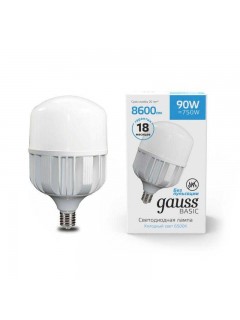 Лампа светодиодная Basic 90Вт T160 цилиндр 6500К холод. бел. E40 8600лм GAUSS 11734392