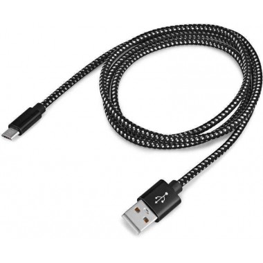 Кабель Braided BHP RET MICUSB-BR USB A(m) micro USB B (m) 1м черн. BURO 485604