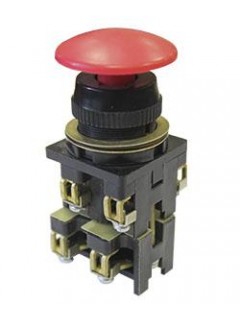 Выключатель кнопочный ВК30-10-21130-54 У2 2з+1р гриб без фиксации IP54 10А 660В красн. Электротехник ET502346