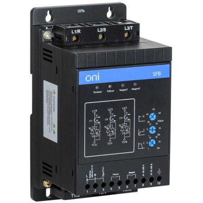 Устройства плавного пуска УПП SFB 3Ф 380В 1.1кВт 2.2A Uупр 110-220В Modbus с выкл. ONI SFB-33-D11-A-11