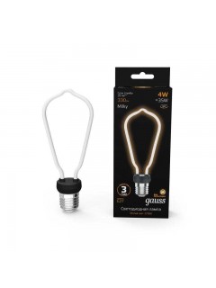 Лампа светодиодная филаментная Black Filament 4Вт ST64 матовая 3000К тепл. бел. E27 330лм GAUSS 1005802104