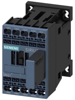 Контактор вспомогательный согласующий контакты 4НО номинальное напряжение цепи управления 24В DC 0.85... 1.85 US с варистором типоразмер S00 пружинные клеммы Siemens 3RH21402WB40