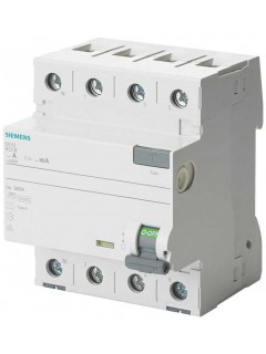 Устройство защитного отключения тип А 63/4 30мА 4мод. N слева Siemens 5SV33466KL