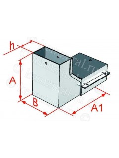 Короб угловой для поворота трассы вверх на 90град. сталь 0.8мм СУВц100х100-У90В УХЛ1 в компл. метизы КЭМЗ p169 101002 27