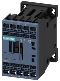 Контактор 4п (2НО+2НЗ) 18А кат. 110В AC 50Гц/120В AC 60Гц 4кВт AC-1 AC-3 400В типоразмер S00 пружин. зажимы Siemens 3RT25162AK60