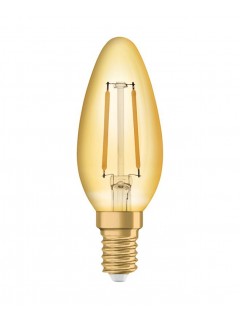 Лампа светодиодная филаментная Vintage 1906 LED CL B FIL GOLD 22 non-dim 2.5W/824 2.5Вт 2400К тепл. бел. E14 220лм 220-240В (замена 22Вт) зол. OSRAM 4058075293212