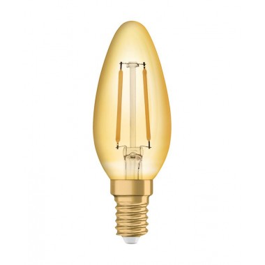 Лампа светодиодная филаментная Vintage 1906 LED CL B FIL GOLD 22 non-dim 2.5W/824 2.5Вт 2400К тепл. бел. E14 220лм 220-240В (замена 22Вт) зол. OSRAM 4058075293212