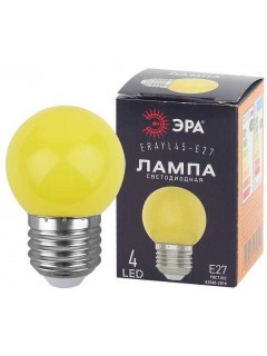 Лампа светодиодная ERAYL45-E27 Р45 1Вт шар 4SMD желт. E27 для белт-лайт Эра Б0049576