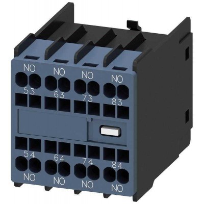 Модуль блок-контактов 4НО: 1НО 1НО 1НО 1НО для вспомогательного контактора типоразмер S00 пружинные клеммы din en 50011 Siemens 3RH29112GA40