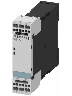 Реле контроля выпадения фазы ичередования фаз 3X 160 до 690В AC 50 до 60Гц 1 перекидной контакт пружинное присоединение Siemens 3UG45122AR20