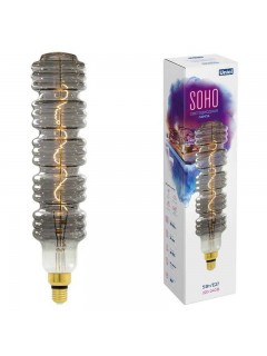 Лампа светодиодная филаментная LED-SF41-5W/SOHO/E27/CW CHROME/SMOKE GLS77CR SOHO спиральный филамент хром./дым. колба Uniel UL-00005921