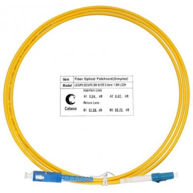 Шнур оптический FOP(s)-9-LC-SC-1.5m simplex LC-SC 9/125 sm 1.5м LSZH Cabeus 7520c