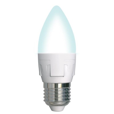 Лампа светодиодная LED-C37 7W/4000K/E27 /FR/DIM PLP01WH Яркая 7Вт матовая 4000К нейтр. бел. E27 диммир. (упак. картон) Uniel UL-00004295