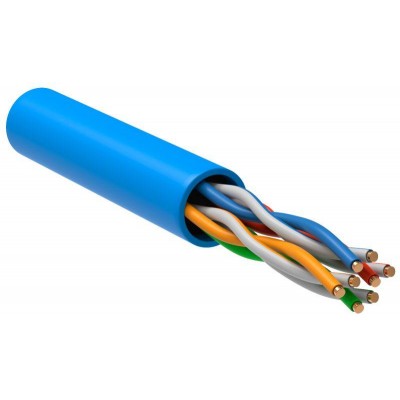 Кабель связи витая пара U/UTP кат.5е 4х2х24AWG solid PVC (305м) син. (м) ITK LC1-C5E04-113