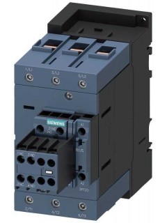 Контактор 3п кат. 175-280В AC/DC 2НО+2НЗ 45кВт AC-3 400В типоразмер S3 с встроен. варистором винтов. зажимы Siemens 3RT20461NP34