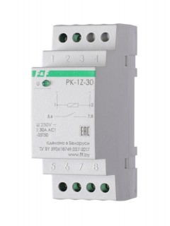 Реле промежуточное PK-1Z-30/230 (230В AC 2 модуля монтаж на DIN-рейке 30A 1NO IP20) F&F EA06.001.045