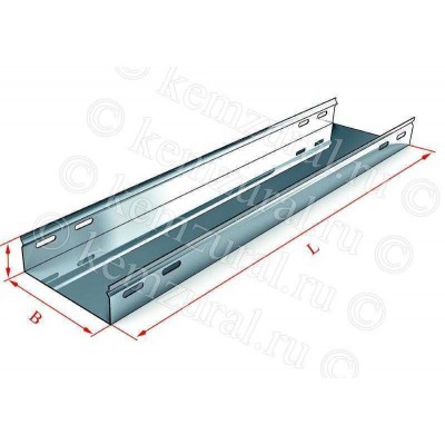 Лоток прямой замковый неперфорированный 200х60 L3500 1.2мм ЛНМЗ УТ1.5 с донными ребрами жесткости гор. оцинк. КЭМЗ 285 2006p4 19