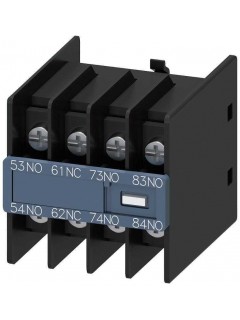 Модуль блок-контактов 3НО+1НЗ: 1НО 1НЗ 1НО 1НО для вспомогательного контактора типоразмер S00 выводы под кольцевые кабельные наконечники din en 50011 Siemens 3RH29114GA31