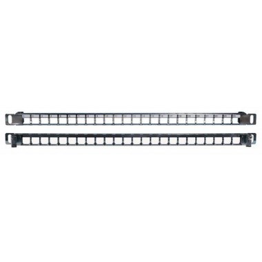 Патч-панель модульная 19дюйм PPBLHD-19-24S-SH-RM 24 порта Flat Type 0.5U для экран. и неэкран. модулей KJNE с задн. каб. организ. (без модулей) Hyperline 244075