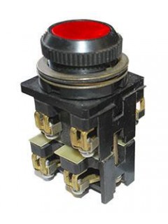 Выключатель кнопочный ВК30-10-22110-40 У2 2з+2р цилиндр IP40 10А 660В красн. Электротехник ET053777