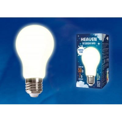 Лампа светодиодная LED-A60-7W/3000K/E27/FR GLH01WH Heaven 7Вт матовая 3000К тепл. бел. E27 (упак. картон) Uniel UL-00004839