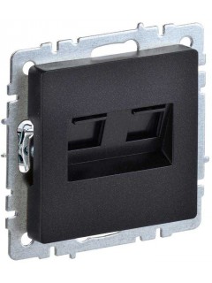 Розетка двойная СП RJ11+RJ45 кат.5E BRITE РК/Т12-БрЧ черн. IEK BR-KT20-O-1-K02