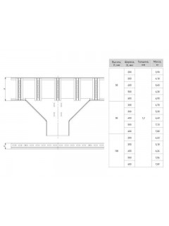 Ответвитель T-образ. лестничный 50х100мм EKF tlt50100