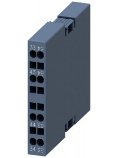 Модуль блок-контактов боковой 2НО для контакторов коммутации электродвигателей типоразмер s0 пружинные клеммы din en 50005 Siemens 3RH29212DA20