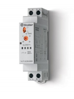 Таймер модульный электронный лестничный 1-функциональный 1NO 16А 3- или 4-проводная схема 230В AC 17.5мм IP20 FINDER 147182300000