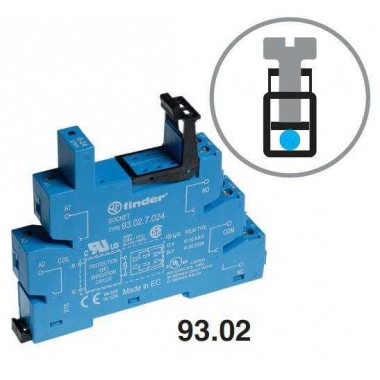 Розетка с винт. клеммами (с зажимной клетью) для реле 41 серии 230В AC в комплекте пластик. клипса опции: LED FINDER 93028230