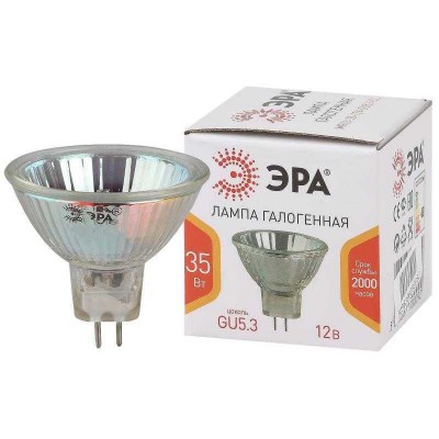 Лампа галогенная STD GU5.3-MR16-35W-12V-CL MR16 35Вт софит GU5.3 нейтр. бел. 12В ЭРА Б0051797