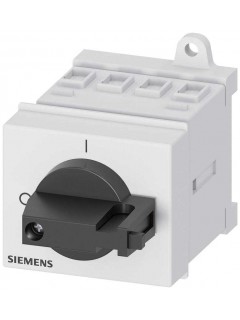 Выключатель главный/аварийный 4-p. iu=16 P/AC-23A 400В=7.5кВт крепление на монт. рейку или по 2 отверстиям рукоятка черн. Siemens 3LD20301TL11