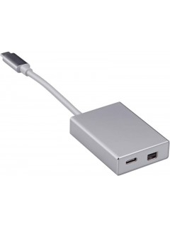 Адаптер BHP USB Type-C (m) USB Type-C (f) miniDisplayPort (f) 0.1м серебр. BURO 488059