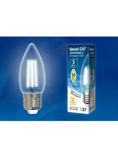 Лампа светодиодная LED-C35-5W/NW/E27/CL/DIM GLA01TR Air диммир. картон Uniel UL-00003642